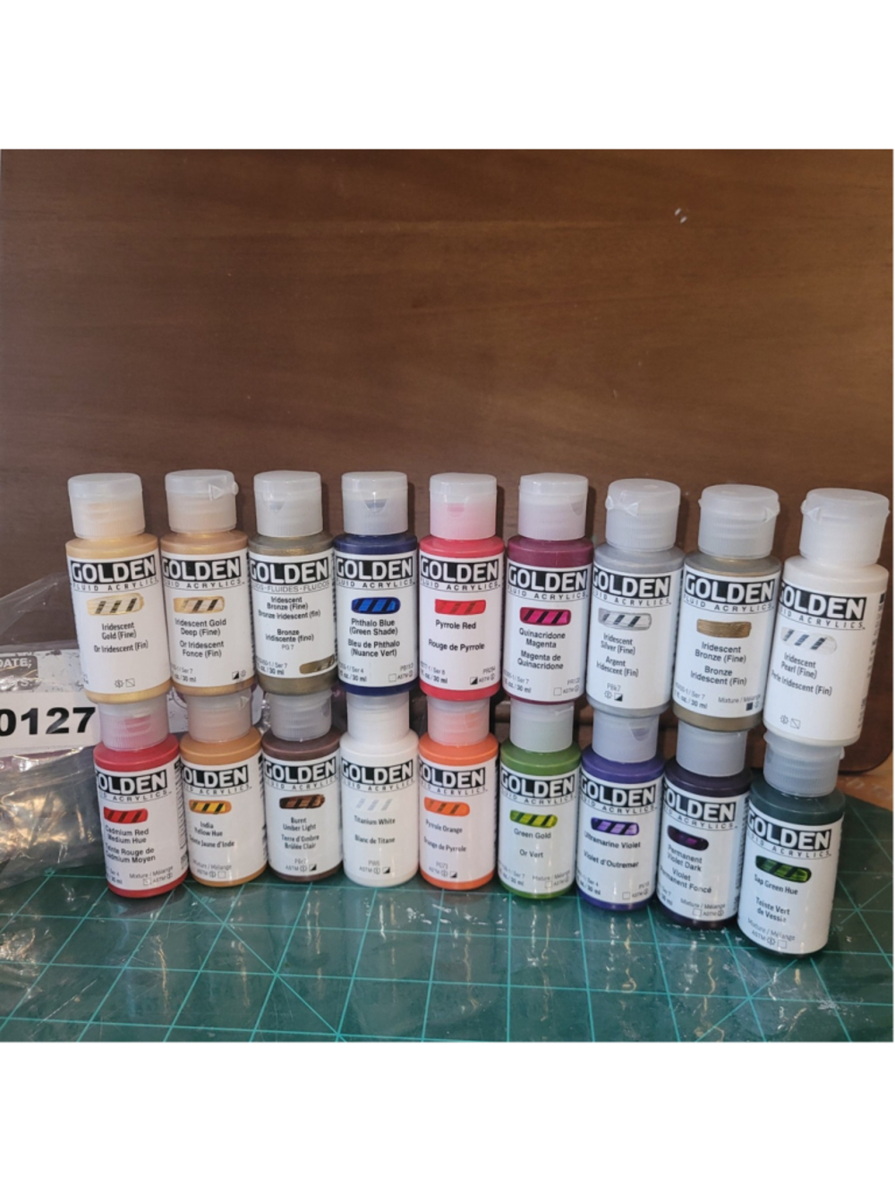 #127 Golden Fluid Acrylics 1 fl. oz/30 ml Lot Of 18 Sealed No Duplicates New!!